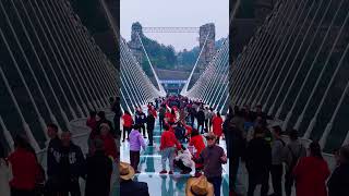 Where is this and why are there so many people Zhangjiajie Grand Canyon Glass Bridge [upl. by Aisat566]