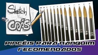 Pincéis para nanquim recomendados  Sketch Crás [upl. by Najram]