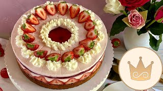 🍓Raffinierte ERDBEERQUARKSAHNETORTE 🍓OHNE GELATINE MUTTERTAGSTORTE 🍓Rezept von SUGARPRINCESS [upl. by Tessa]