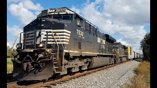 NS Train 13R With NS Leader 7532 At Harrisburg NC On The NS Charlotte Mainline 1172020 [upl. by Aniroz]