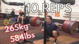 265kg584lbs ATG Squat for 10 Reps [upl. by Margarethe]