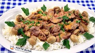 Beef Stroganoff reteta de vita cu ciuperci si smantana la tigaie [upl. by Friedberg]