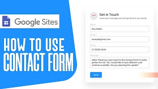 How To Use Google Sites Contact Form 2022 [upl. by Ainahtan]