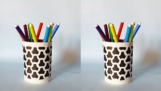 Pen stand  Pen stand craft  How to make pen holder  Easy origami pen pencil holder idea Easy Diy [upl. by Feirahs]