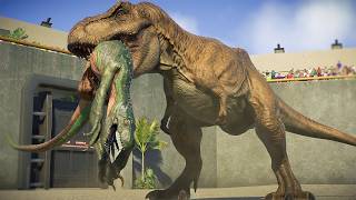 TYRANNOSAURUS REX vs ALL LARGE HERBIVORE amp CARNIVORE ON ISLA NUBLAR  Jurassic World Evolution 2 [upl. by Mei]