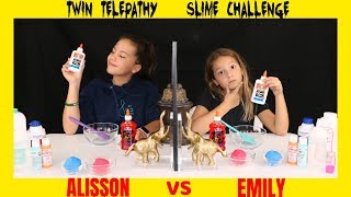 TWIN TELEPATHY SLIME CHALLENGE SIS VS SIS  SISTER FOREVER [upl. by Latyrc869]