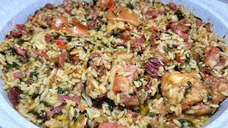 Guyanese🇬🇾 callaloo cookup rice one pot dish  full recipe [upl. by Nelrah]