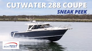 Cutwater 288 Coupe 2022  Sneak Peek by BoatTESTcom [upl. by Pasho83]