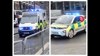 RARE Scottish Ambulance Service Mercedes Sprinter amp Electric BMW i3 Responding in Edinburgh [upl. by Havot]