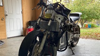 Turbo DIESEL motorcycle build from Honda CBR [upl. by Silrac]