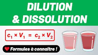 DILUTION amp DISSOLUTION 💚 3 formules à connaitre  💪 Première  Terminale spécialité [upl. by Kind]