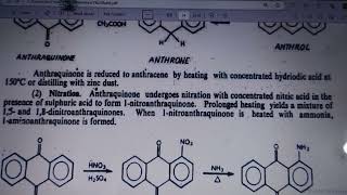 Important Derivatives Of Anthracene Anthraquinone [upl. by Oninrutas323]