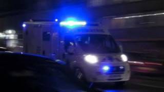 Paris Ambulance Responding ThreeTone French Siren Great Lightbar [upl. by Ferrigno]