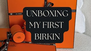 UNBOXING MY FIRST BIRKIN  HERMES JOURNEY  GIRLGONELUX [upl. by Ennyroc922]