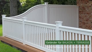 Holzbalkon Hartholz weiß Balkongeländer  Dachterrasse  25 Jahre Garantie [upl. by Langbehn]