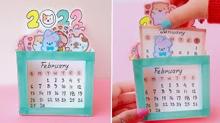 How to make New Year 2022 Calendar  DIY Calendar making at home  Handmade Craft Idea [upl. by Elleyoj]