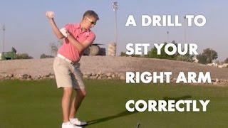 Golf Drill  The Correct Right Arm  Shoulder Movement [upl. by Rubliw]