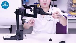 Adjustable Articulating Focusing Arm Holder Stand for Trinocular Stereo Microscope Bracket Base [upl. by Eitra331]