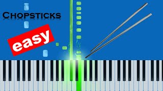 Chopsticks Slow Easy Piano Beginner Tutorial [upl. by Haden]