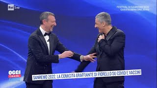 Sanremo 2022 la comicità graffiante di Fiorello su Covid e vacciniOggi è un altro giorno03022022 [upl. by Marko]