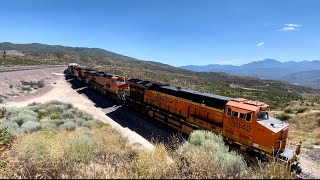 Minuscule but Mighty BNSF Manifest Drops From Silverwood to Hill 582 Panoramic Cajon Pass [upl. by Elsy234]