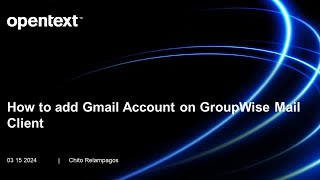 Configure GMail Account using IMAP on GroupWise Mail Client [upl. by Decker458]