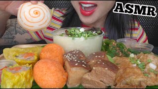 ASMR DIM SUM PLATTER FRIED MOCHI  BRAISED PORK EATING SOUNDS NO TALKING  SASASMR [upl. by Acinorav]