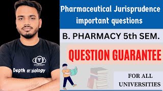 pharmaceutical Jurisprudence 5th sem important questions  pharmaceutical Jurisprudence sgsir [upl. by Id]