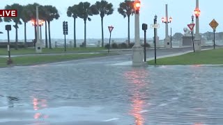 Florida residents in St Augustine wake up to serious flooding left behind by Milton [upl. by Assyral]