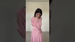 WickelTutorial Brautjungfernkleid mit Ärmeln von Twobirds I Rosa Abendkleid shorts [upl. by Amle]