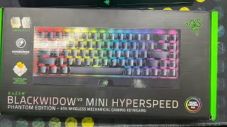 Razer Blackwidow V3 Mini Hyperspeed  Phantom Edition  Yellow Switch Unboxing video [upl. by Ymia]