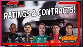 F1 Manager 23 Full Driver Ratings Attributes Contracts amp Team Staff [upl. by Garry]