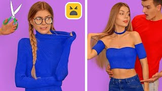 FASHION HACKS amp CLOTHES DIY Girls Clothes Transformation Ideas by Mr Degree [upl. by Nolie]