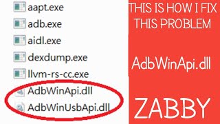 AdbWinApidll how to fix it ZABBY TUTORIAIS [upl. by Tawney]