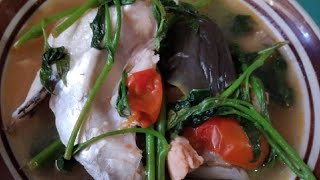 SINIGANG NA ULO NG SALMON Salmon head in sour soupHow to Cook Sinigang my own Version [upl. by Maurise]