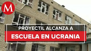 Dos personas muertas en una escuela por proyectil lanzado en Ucrania [upl. by Irihs]