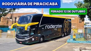 NOVO LD DA RODEROTAS  MOVIMENTO DE ÔNIBUS FERIADO 12 DE OUTUBRO NA RODOVIÁRIA DE PIRACICABA  SP [upl. by Yllac]