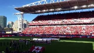 Canadian national anthem and fighter jets flyby at Toronto FC game [upl. by Tchao439]