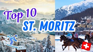 TOP 10 things to do in ST MORITZ SWITZERLAND  Luxury Swiss village tour Glacier Express amp more [upl. by Sldney]