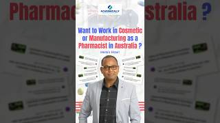 🎯 Cosmetic amp Manufacturing Pharmacy Jobs in Australia 💼 shorts drakramahmad australia [upl. by Piefer]