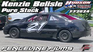 Kenzie Belisle Pure Stock Hudson Speedway 772024 [upl. by Alethia]