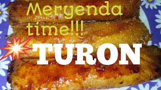 How to make simple TURON Meryenda ng masaTutorial [upl. by Finbur]