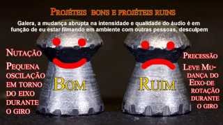 DIFERENÇA ENTRE UM PROJÉTIL BOM E UM PROJÉTIL RUIM  O EFEITO DE NUTAÇÃO E PRECESSÃO EM PROJÉTEIS [upl. by Ardna517]