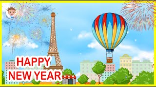 Happy New Year For Kids  Song For Kids  Happy New Year For Kindergarten [upl. by Bloem]