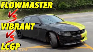 Dodge Charger 36L V6 Flowmaster Vs Vibrant Vs LCGP [upl. by Nrek73]