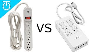 Power Strip vs Surge Protector  QICENT 6 Outlet Surge Protector Review [upl. by Lednew]