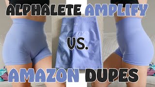 Gym Shorts Review  ALPHALETE AMPLIFY SHORTS VS AMAZON DUPES [upl. by Brink81]