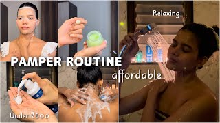 My Affordable Pamper Routine under Rs600  Mishti Pandey [upl. by Katey198]