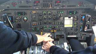 Widerøe Dash 8103 LNWIF takeoff from Tromsø Airport from the cockpit [upl. by Kailey237]