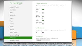 Changing HomeGroup Settings in Windows 8 [upl. by Anertac]